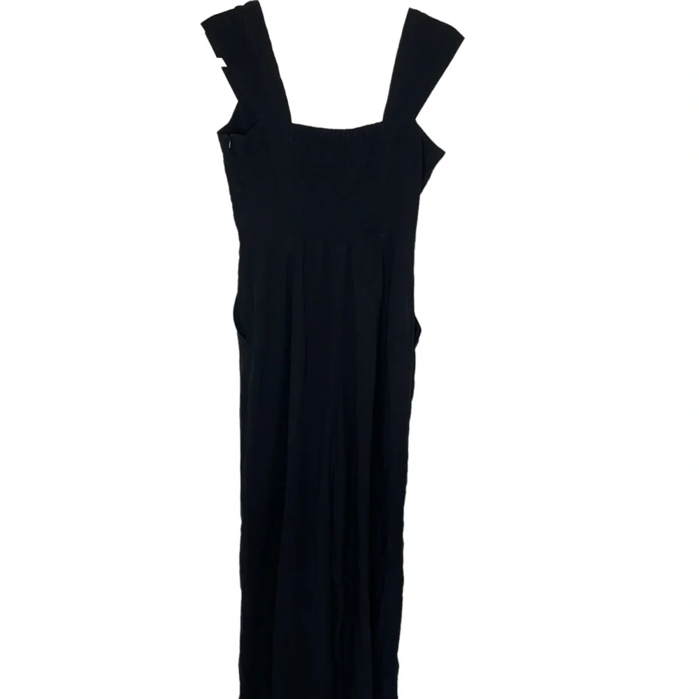 NEW WITH TAGS Madewell True Black Cap-Sleeve Crop Wide-Leg Jumpsuit Size 2 NO118